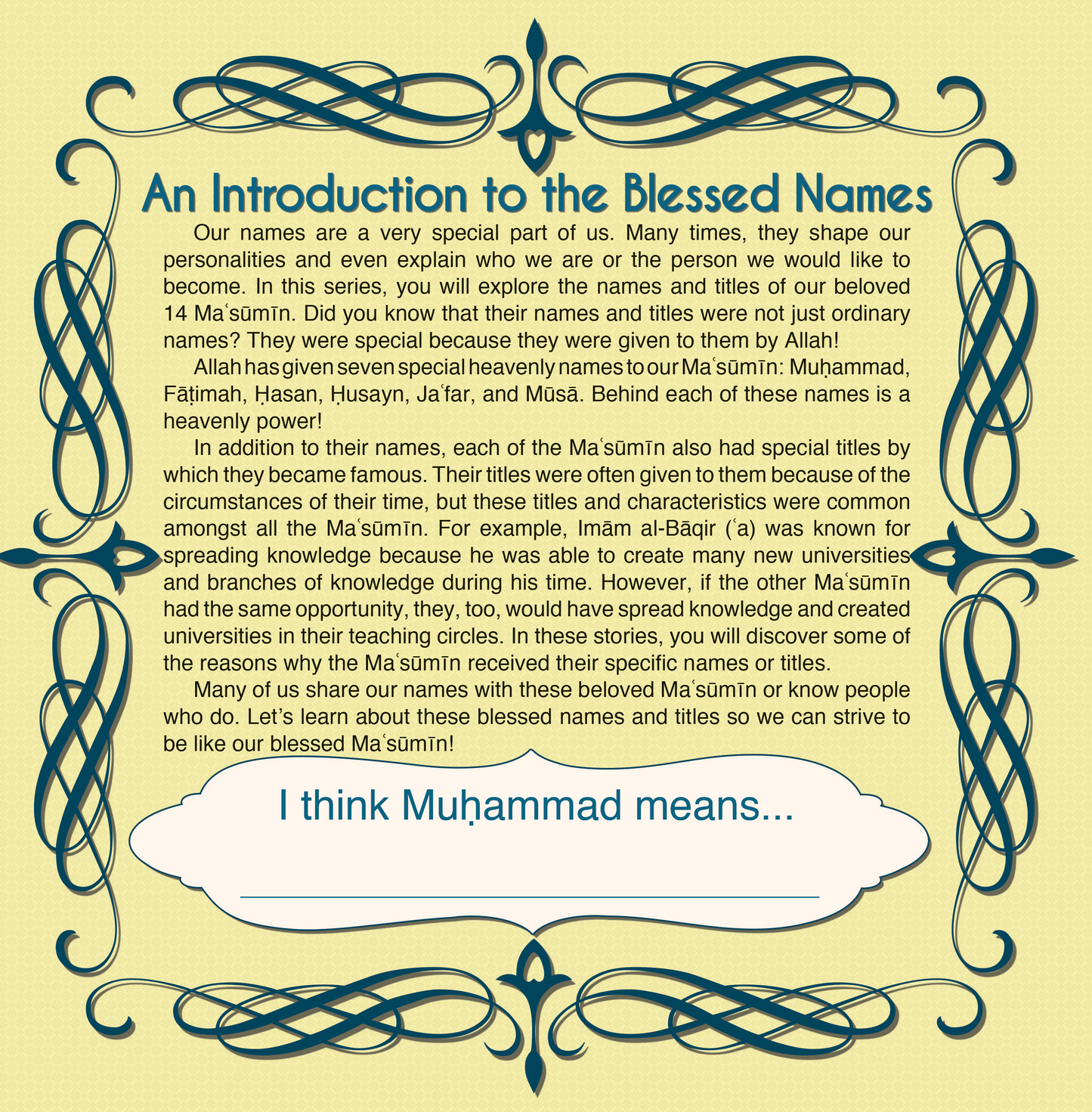 Blessed Names